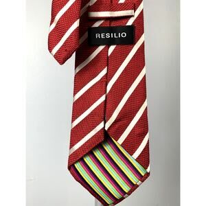 Resilio Men's Red & White Striped Tie